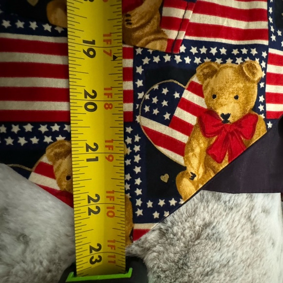 Vintage 90’s Patriotic Bear Flag Print Women's Vest Tie Back Cotton JLN USA Lg - Picture 11 of 11